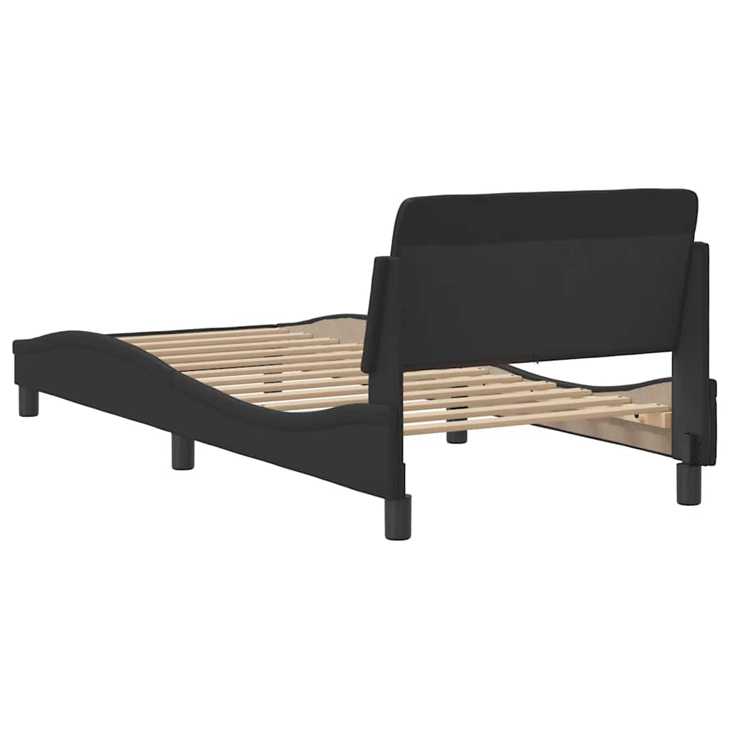 Cadre de lit Dover noir 90x190 cm en similicuir - XIOS