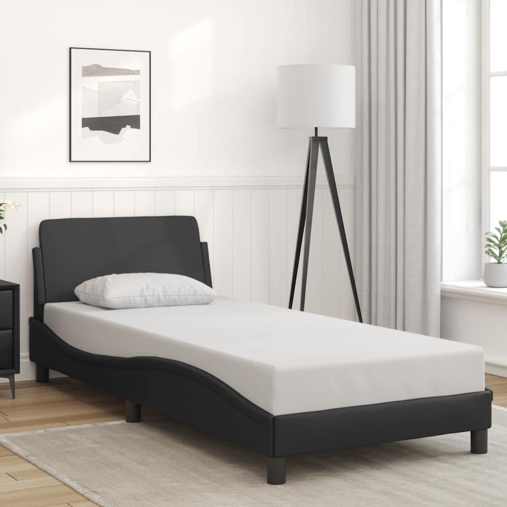 Cadre de lit Dover noir 90x190 cm en similicuir - XIOS