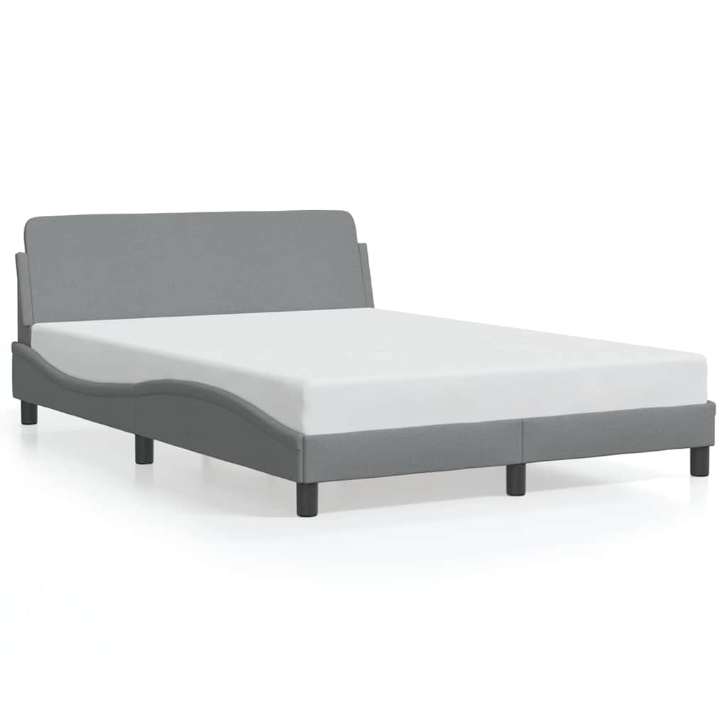Cadre de lit Dover Gris clair 135 x 190 cm tissu - XIOS
