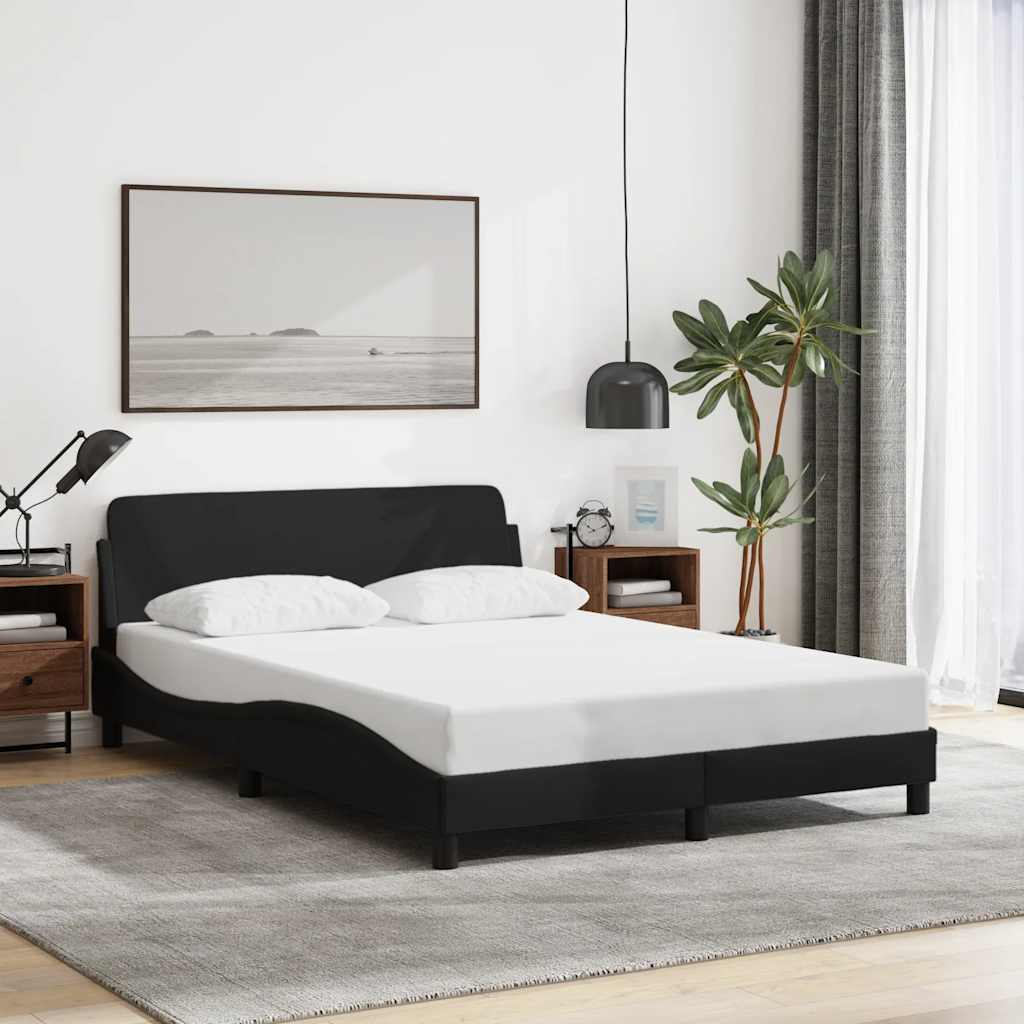 Cadre de lit Dover noir 135 x 190 cm en tissu - XIOS