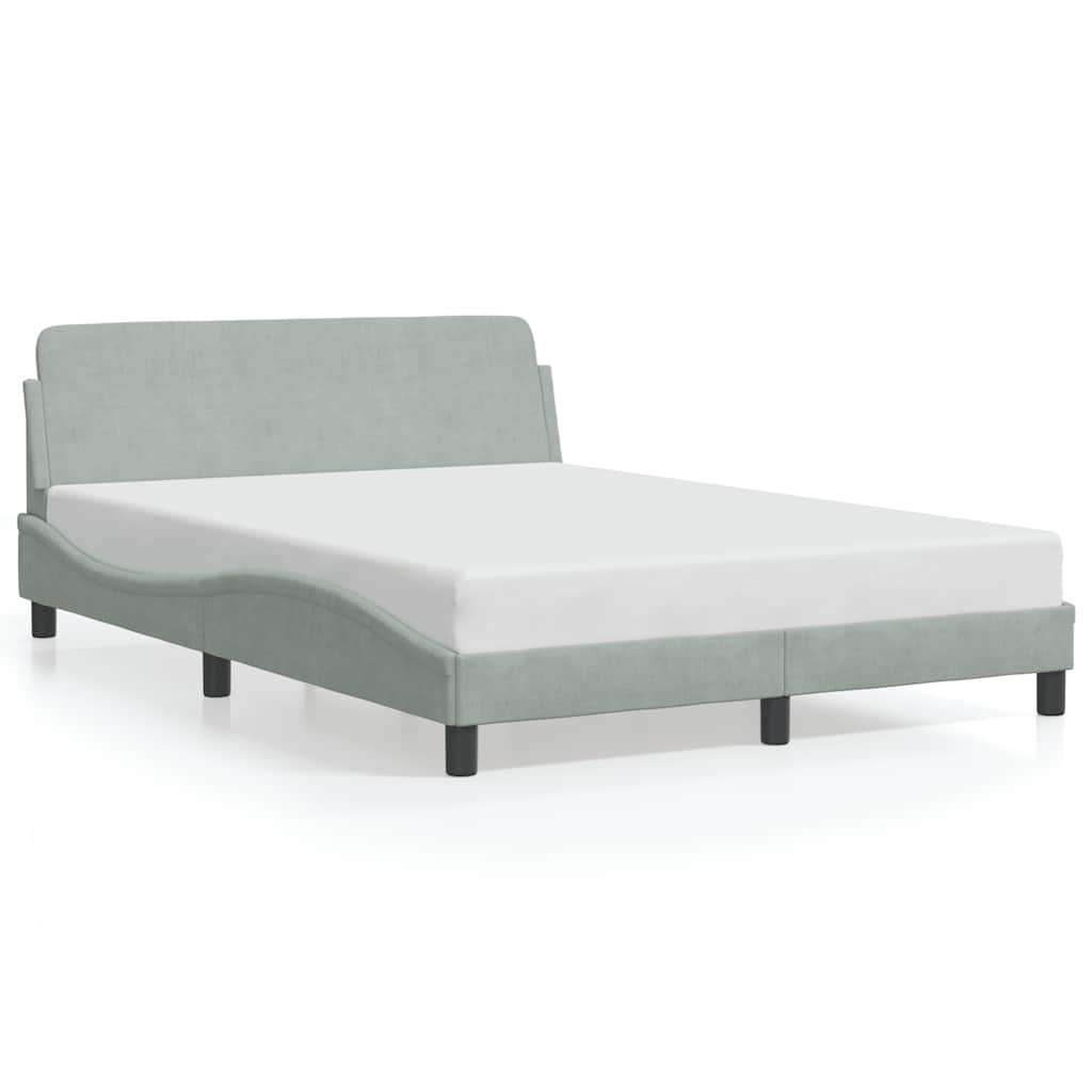 Cadre de lit Dover Gris clair 135 x 190 cm velours - XIOS