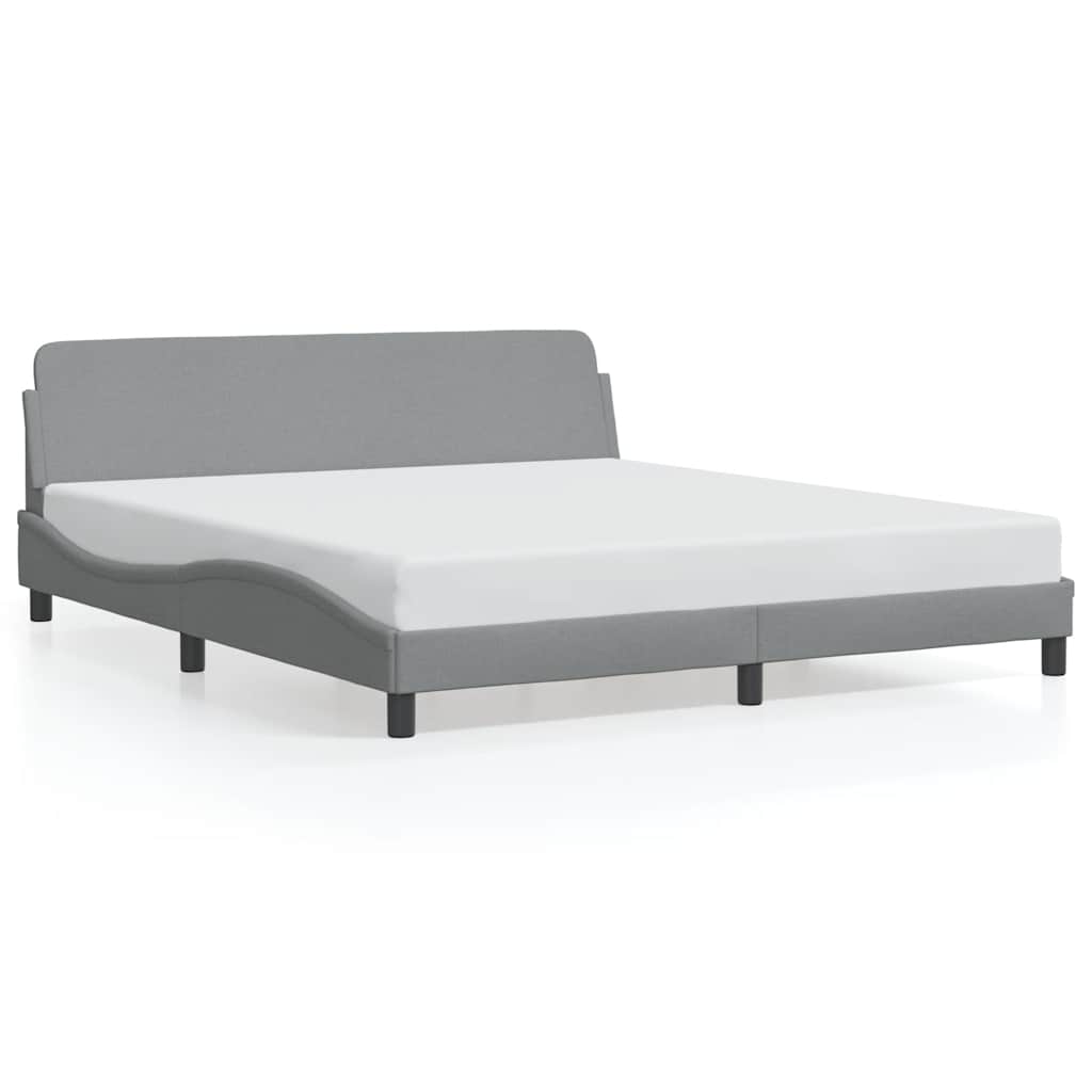Cadre de lit Dover Gris clair 180x200 cm tissu - XIOS