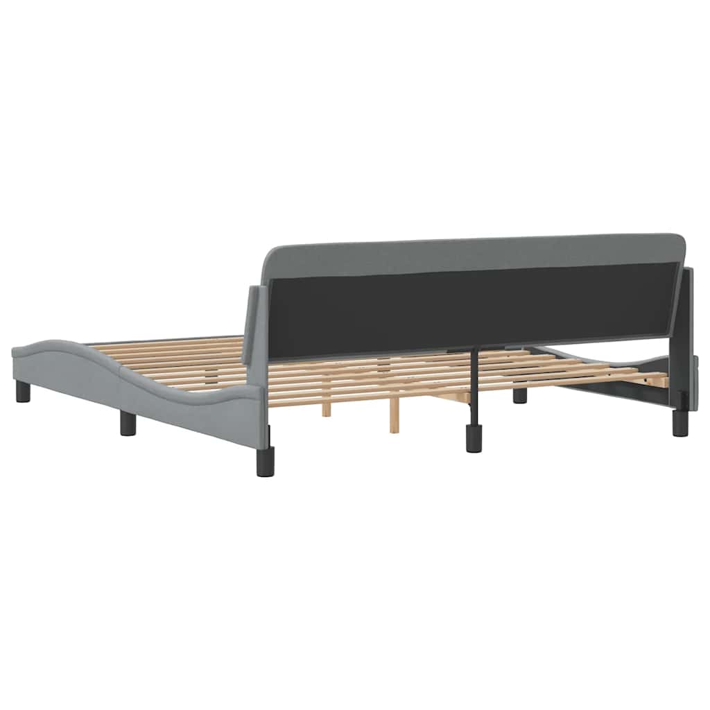 Cadre de lit Dover Gris clair 180x200 cm tissu - XIOS