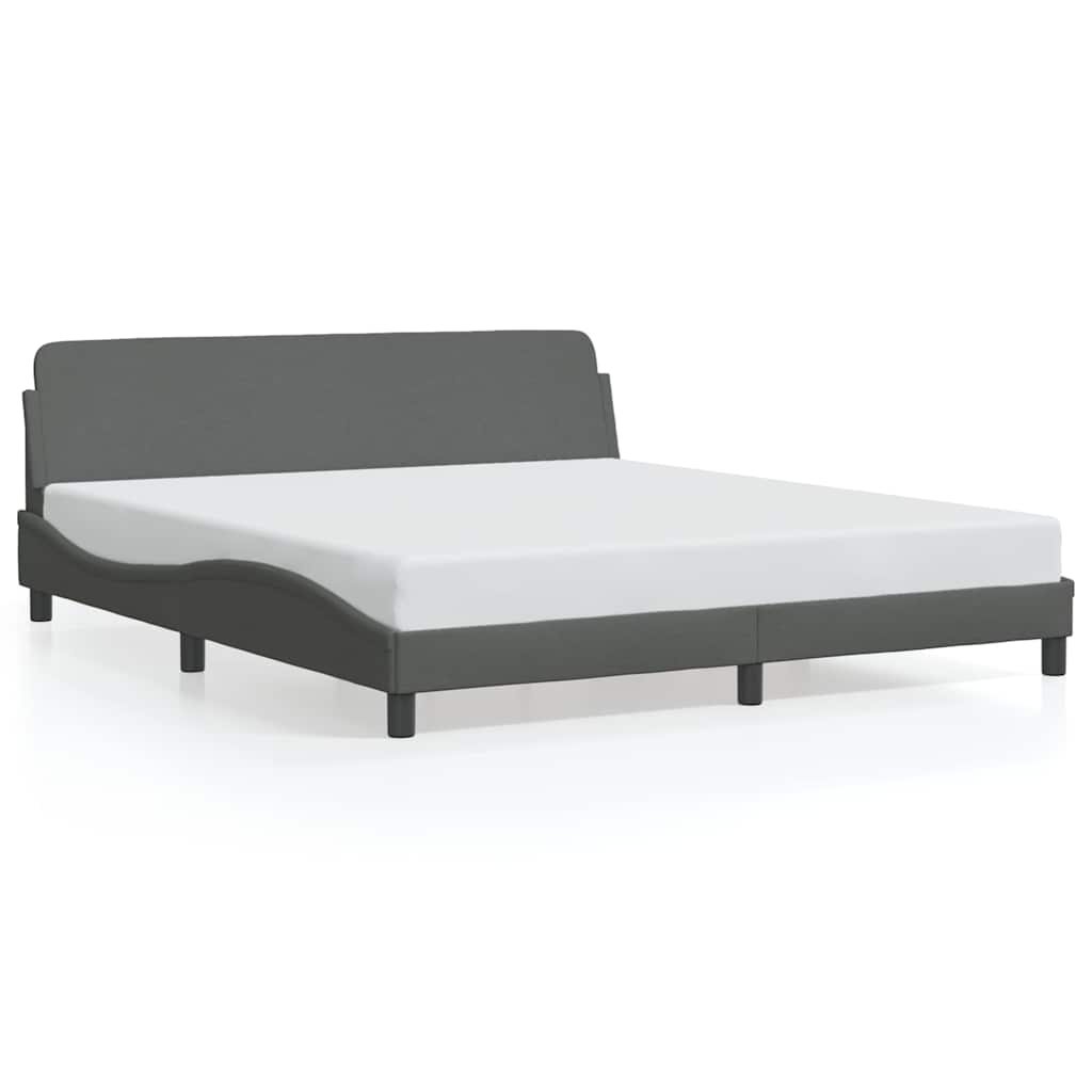 Cadre de lit Dover Gris foncé 180x200 cm tissu - XIOS