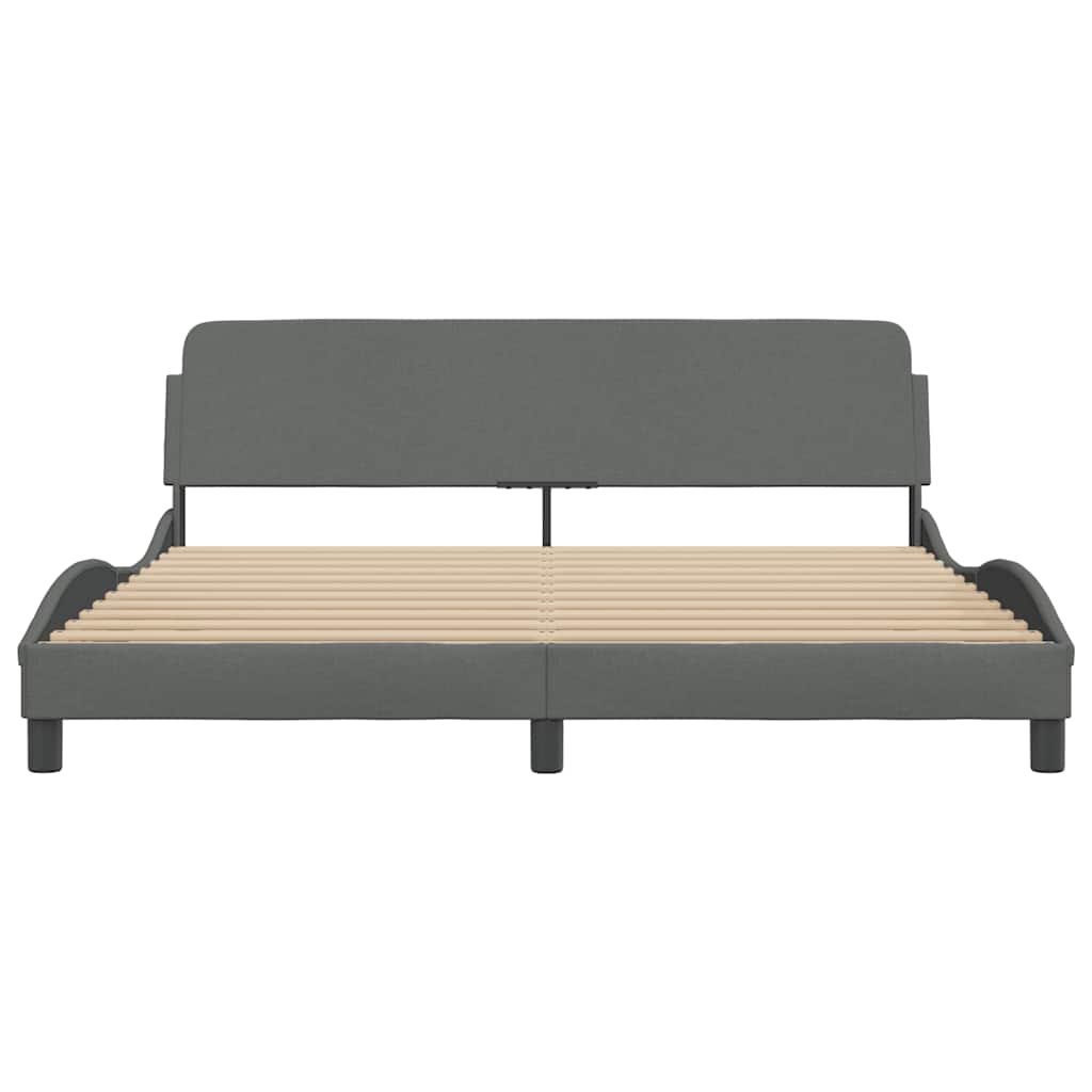 Cadre de lit Dover Gris foncé 180x200 cm tissu - XIOS