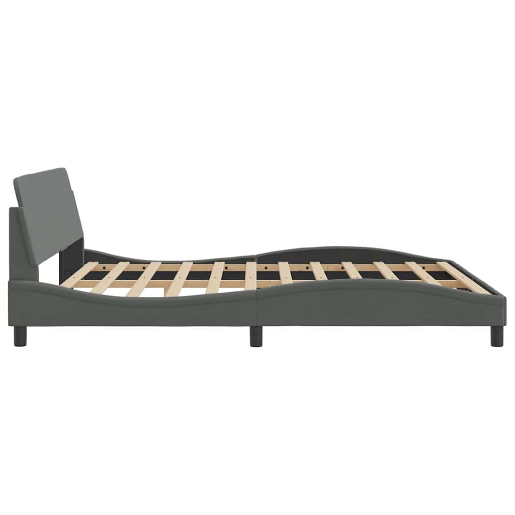 Cadre de lit Dover Gris foncé 180x200 cm tissu - XIOS