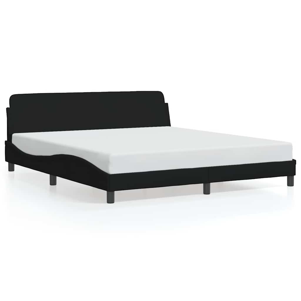 Cadre de lit Dover noir 180x200 cm en tissu - XIOS