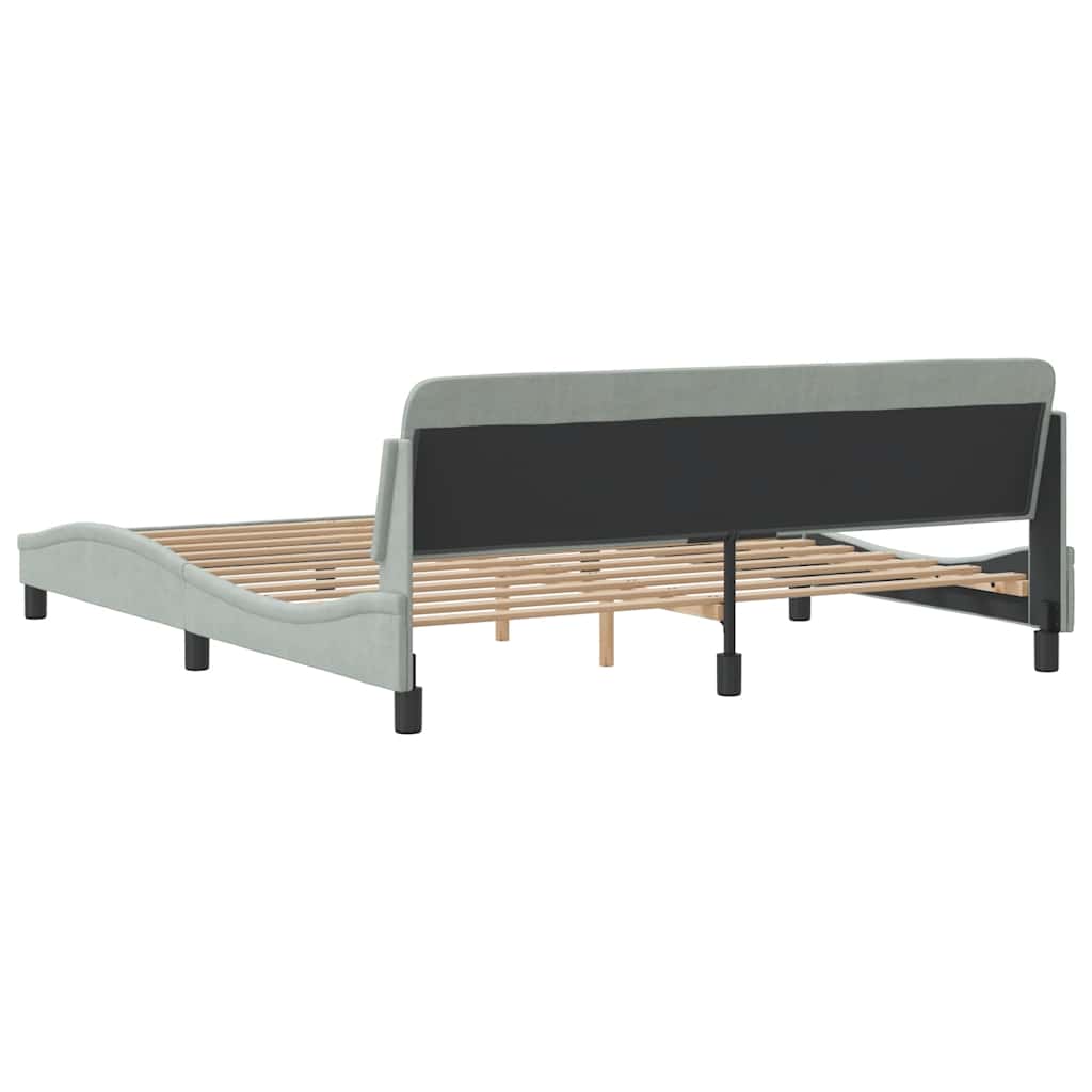 Cadre de lit Dover Gris clair 180x200 cm velours - XIOS
