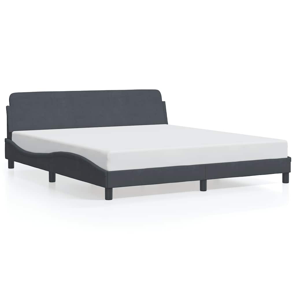 Cadre de lit Dover Gris foncé 180x200 cm velours - XIOS