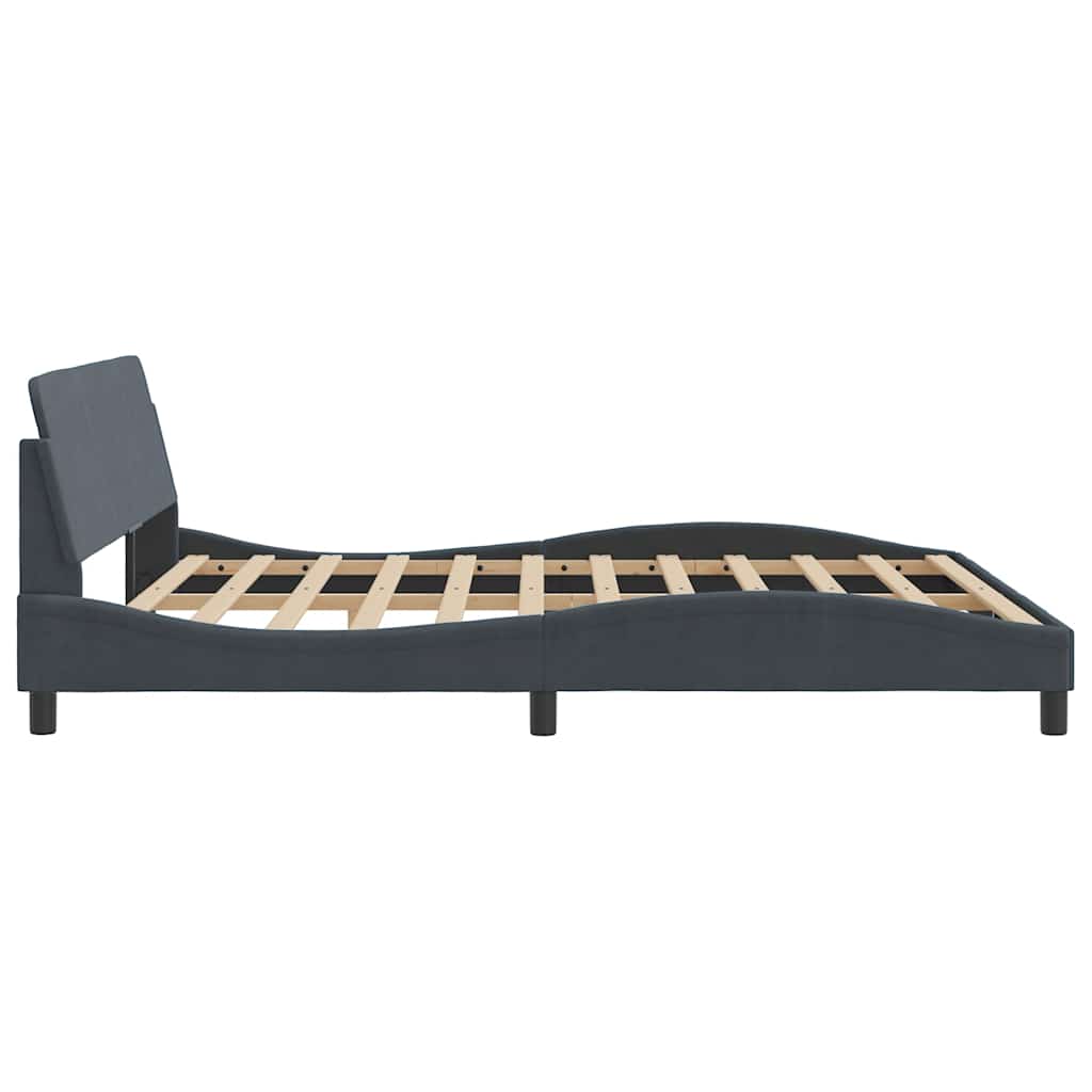 Cadre de lit Dover Gris foncé 180x200 cm velours - XIOS