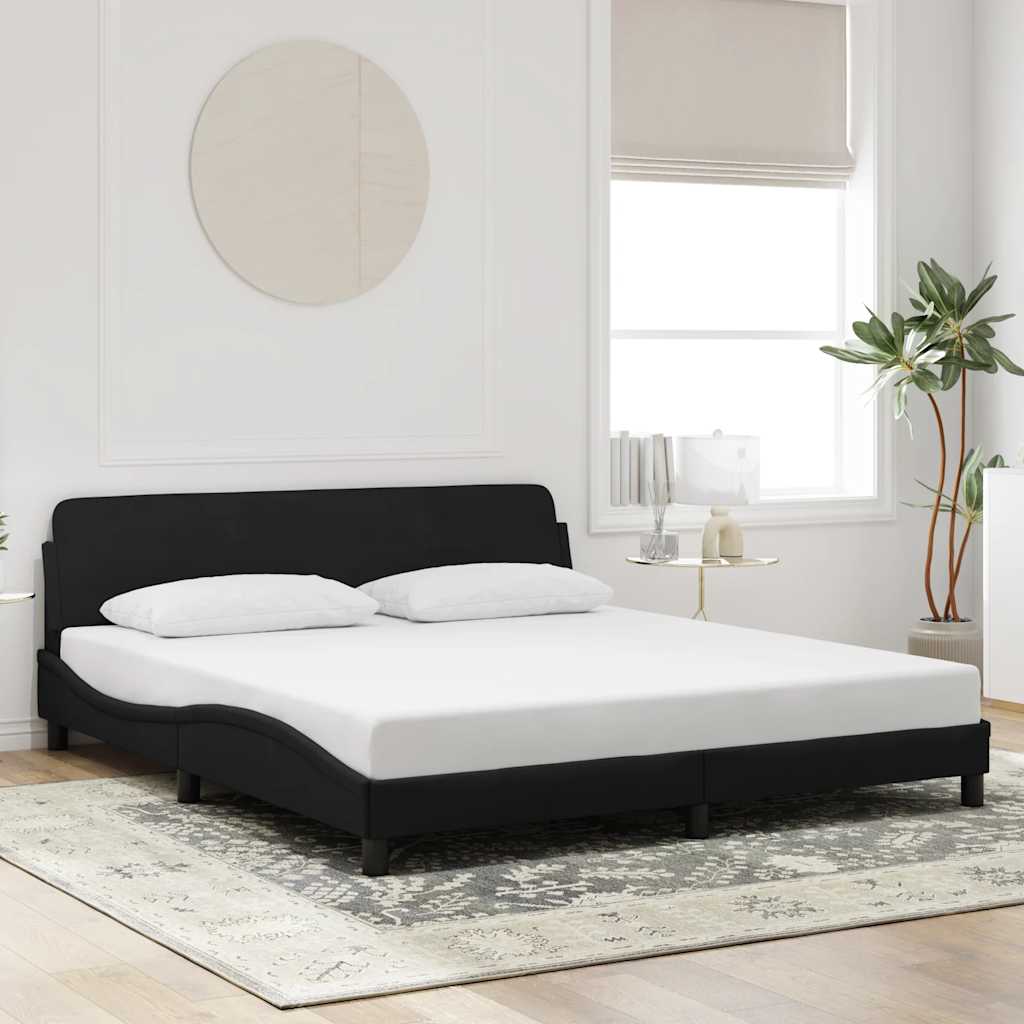 Cadre de lit Dover velours noir 180x200 cm - XIOS