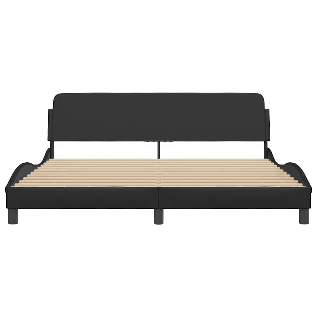 Cadre de lit Dover noir 180x200 cm en similicuir - XIOS