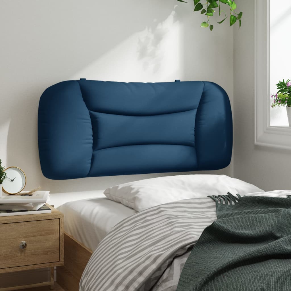 Coussin de tête de lit bleu 90 cm tissu - XIOS