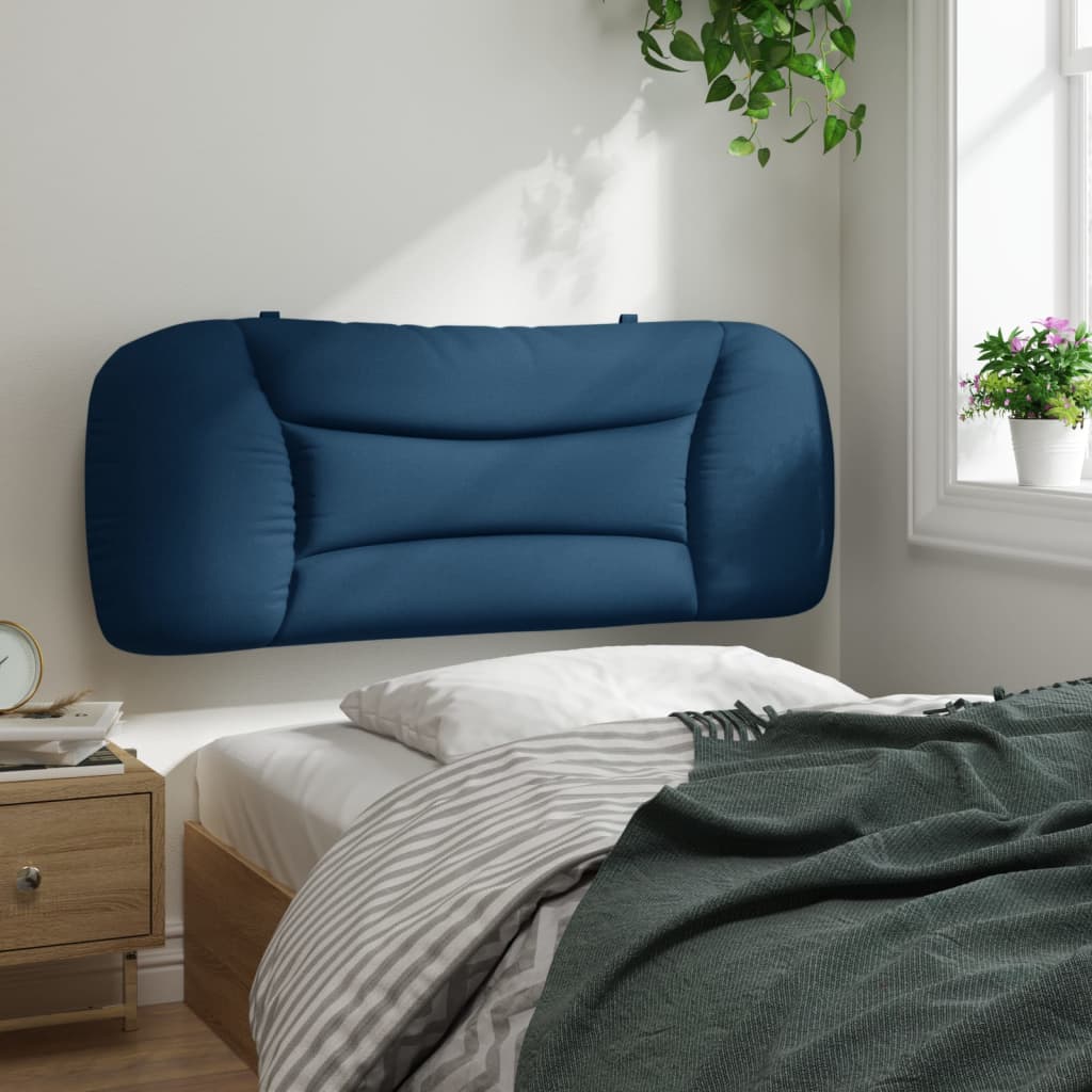 Coussin de tête de lit bleu 100 cm tissu - XIOS