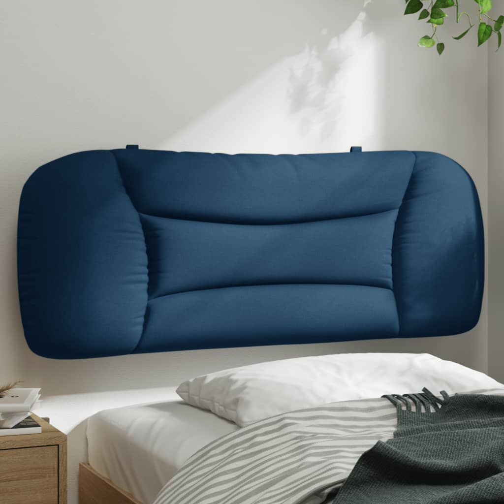 Coussin de tête de lit bleu 100 cm tissu - XIOS