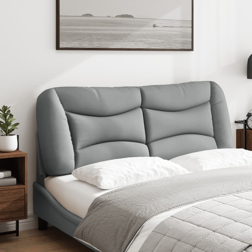 Coussin de tête de lit gris clair 120 cm tissu - XIOS