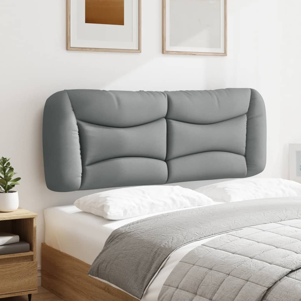 Coussin de tête de lit gris clair 120 cm tissu - XIOS