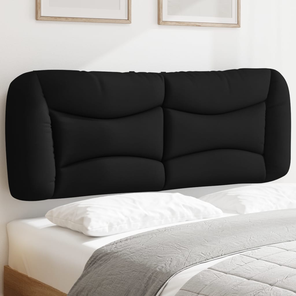 Coussin de tête de lit noir 120 cm tissu - XIOS