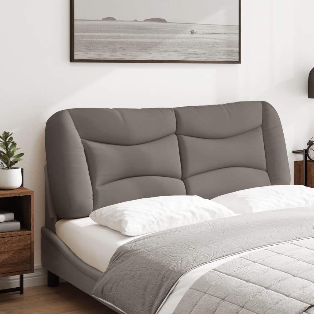 Coussin de tête de lit taupe 120 cm tissu - XIOS