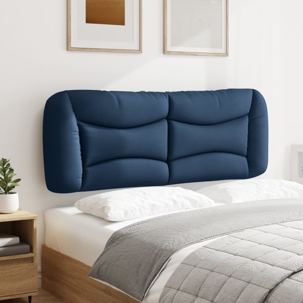 Coussin de tête de lit bleu 140 cm tissu - XIOS