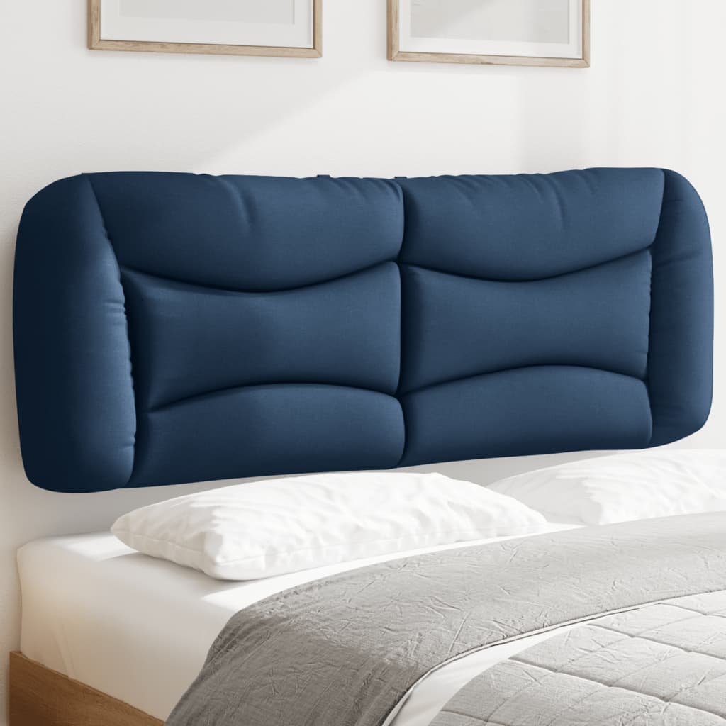 Coussin de tête de lit bleu 140 cm tissu - XIOS