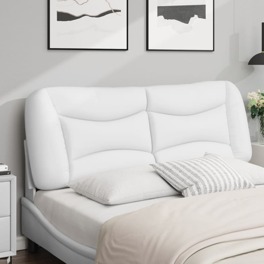 Coussin de tête de lit blanc 140 cm similicuir - XIOS