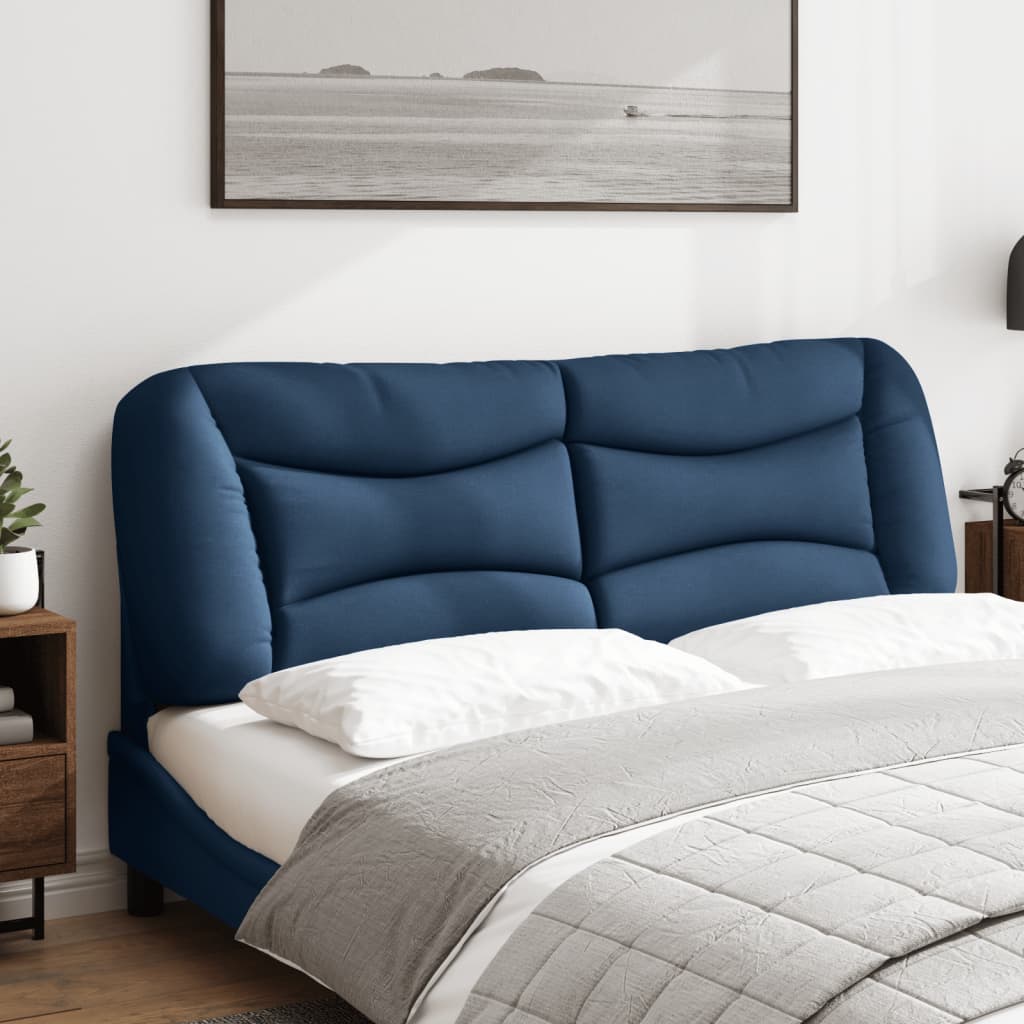 Coussin de tête de lit bleu 160 cm tissu - XIOS