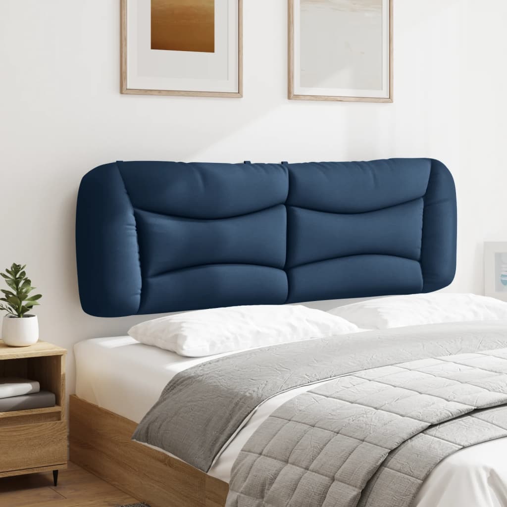 Coussin de tête de lit bleu 160 cm tissu - XIOS