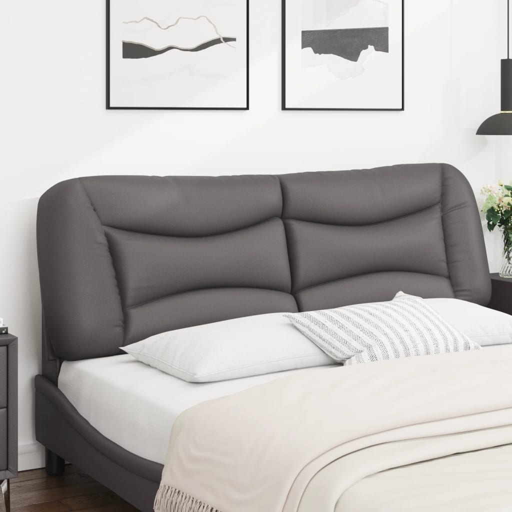 Coussin de tête de lit gris 160 cm similicuir - XIOS
