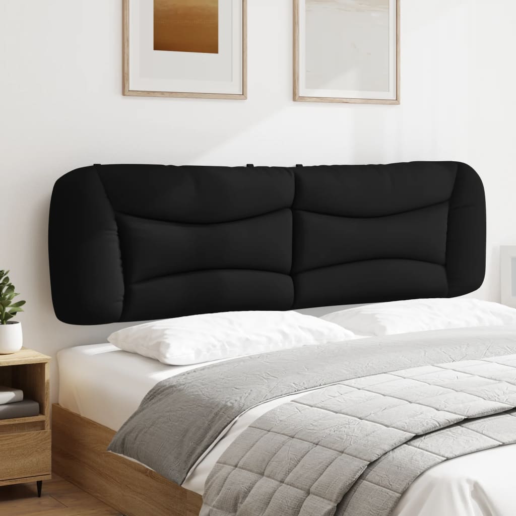 Coussin de tête de lit noir 180 cm tissu - XIOS