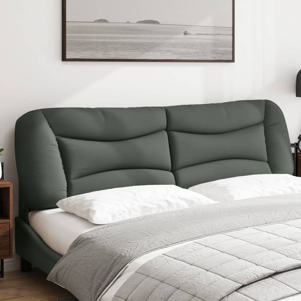 Coussin de tête de lit Hvar gris foncé 183 cm tissu