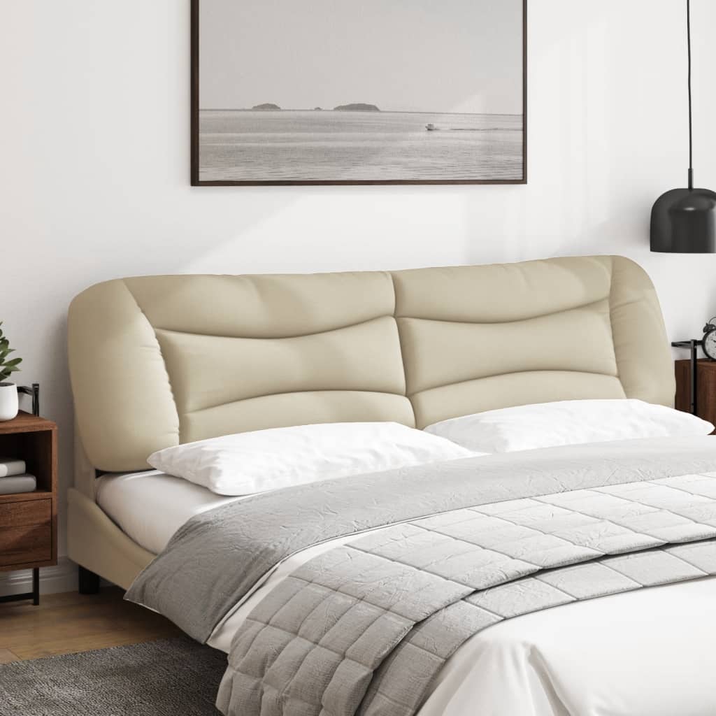 Coussin de tête de lit crème 200 cm tissu - XIOS