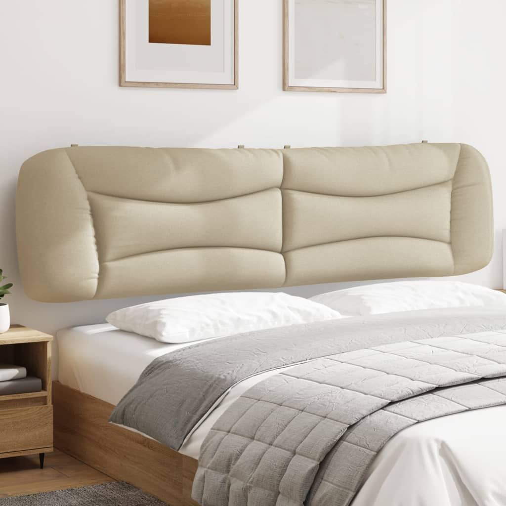Coussin de tête de lit crème 200 cm tissu - XIOS