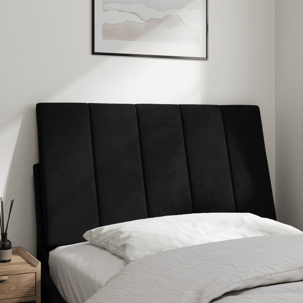 Coussin de tête de lit noir 80 cm velours - XIOS