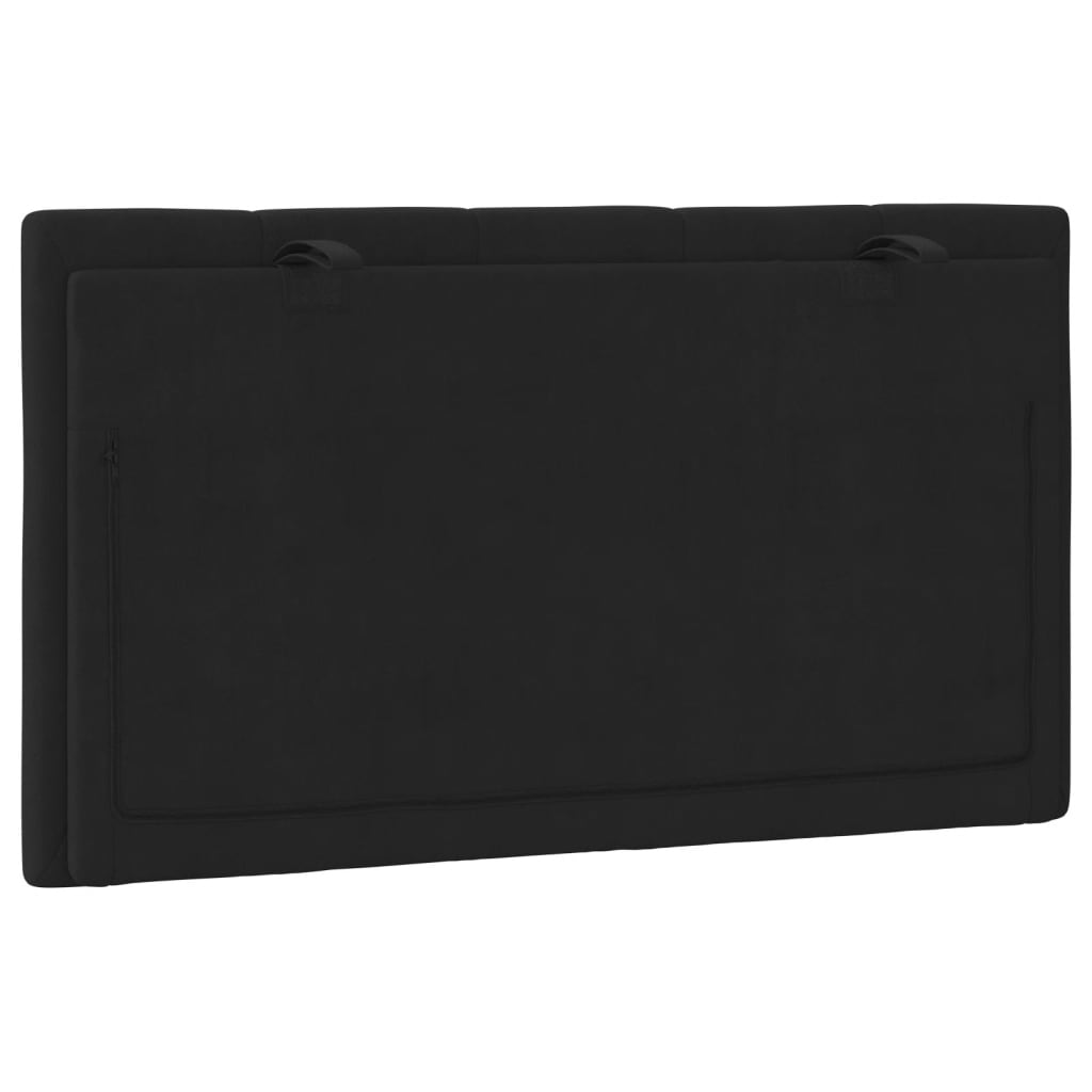 Coussin de tête de lit noir 80 cm velours - XIOS