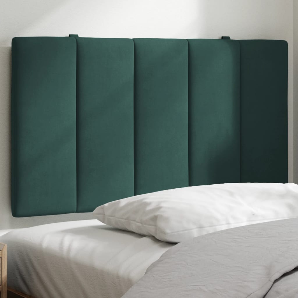 Coussin de tête de lit vert foncé 80 cm velours - XIOS
