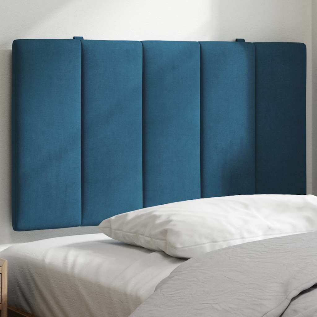 Coussin de tête de lit Hanko bleu 80 cm velours - XIOS