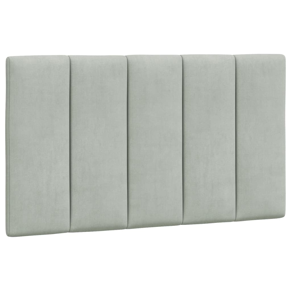 Coussin de tête de lit gris clair 90 cm velours - XIOS