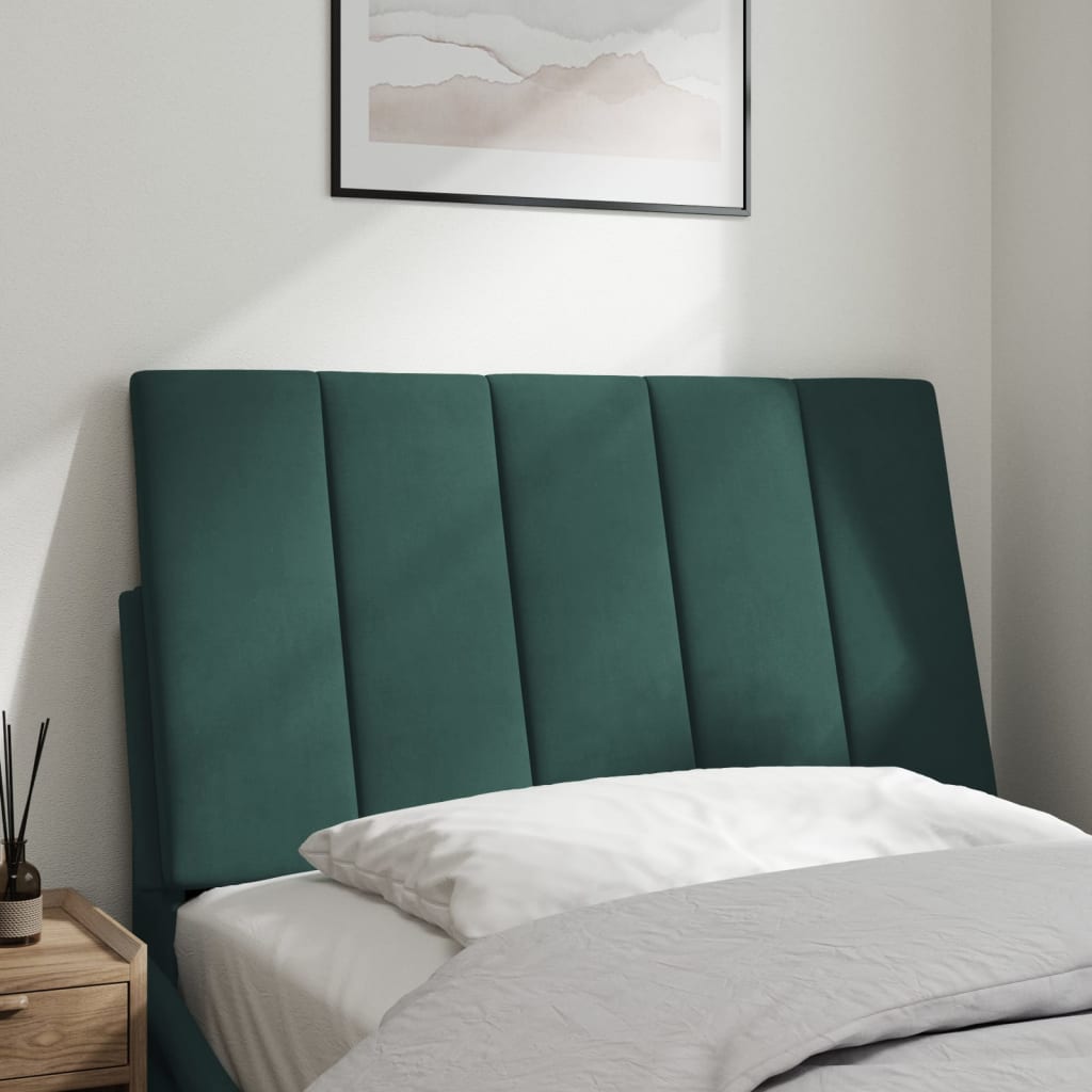 Coussin de tête de lit vert foncé 90 cm velours - XIOS