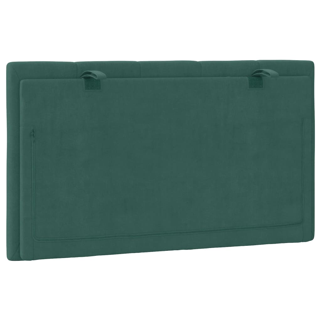 Coussin de tête de lit vert foncé 90 cm velours - XIOS