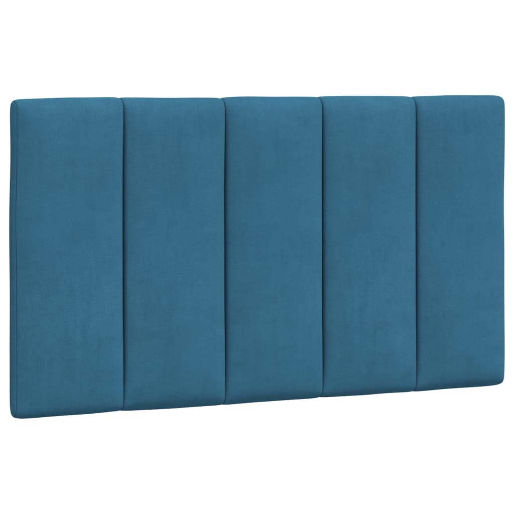 Coussin de tête de lit bleu 90 cm velours - XIOS