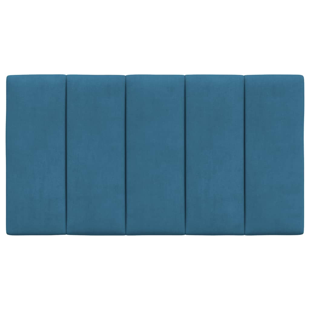 Coussin de tête de lit bleu 90 cm velours - XIOS