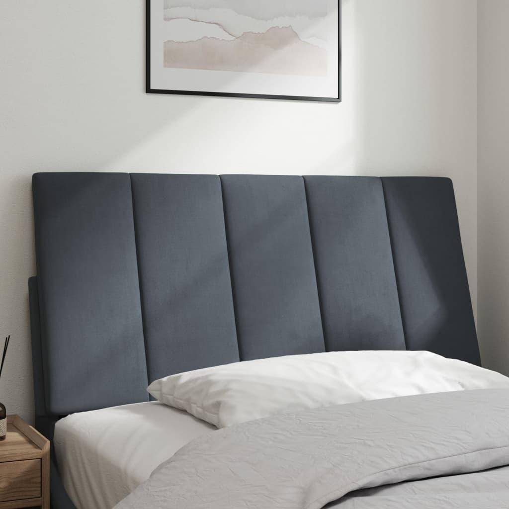Coussin de tête de lit gris foncé 100 cm velours - XIOS