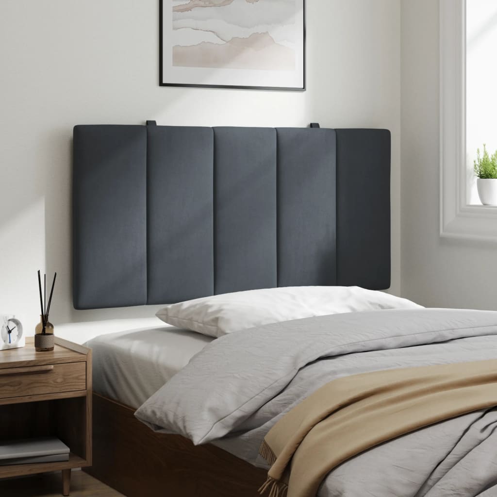 Coussin de tête de lit gris foncé 100 cm velours - XIOS