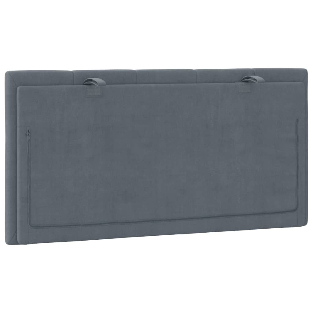 Coussin de tête de lit gris foncé 100 cm velours - XIOS