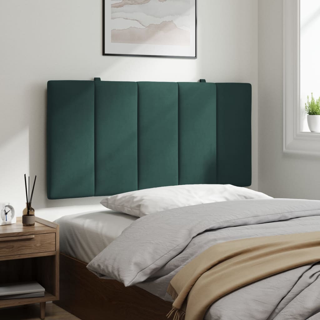 Coussin de tête de lit vert foncé 100 cm velours - XIOS