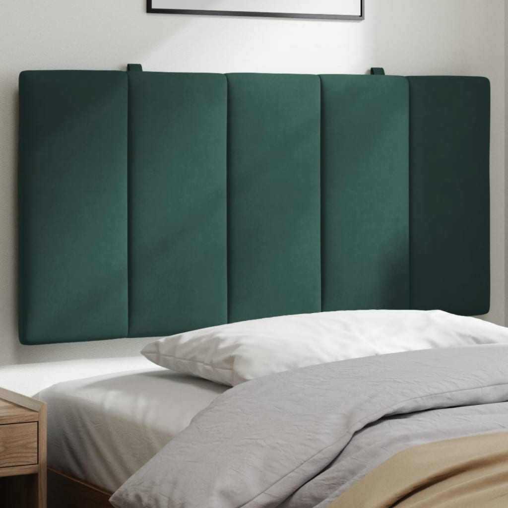 Coussin de tête de lit vert foncé 100 cm velours - XIOS