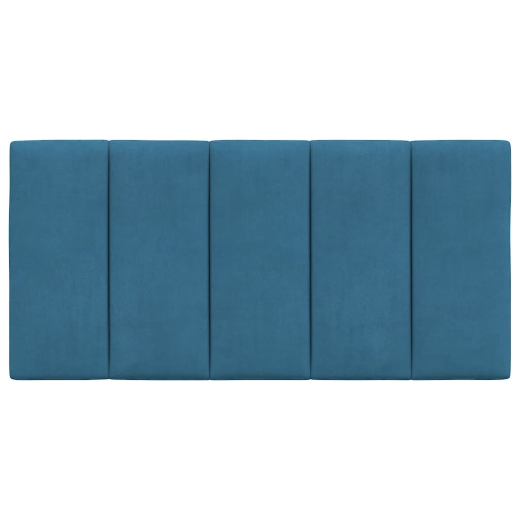 Coussin de tête de lit bleu 100 cm velours - XIOS
