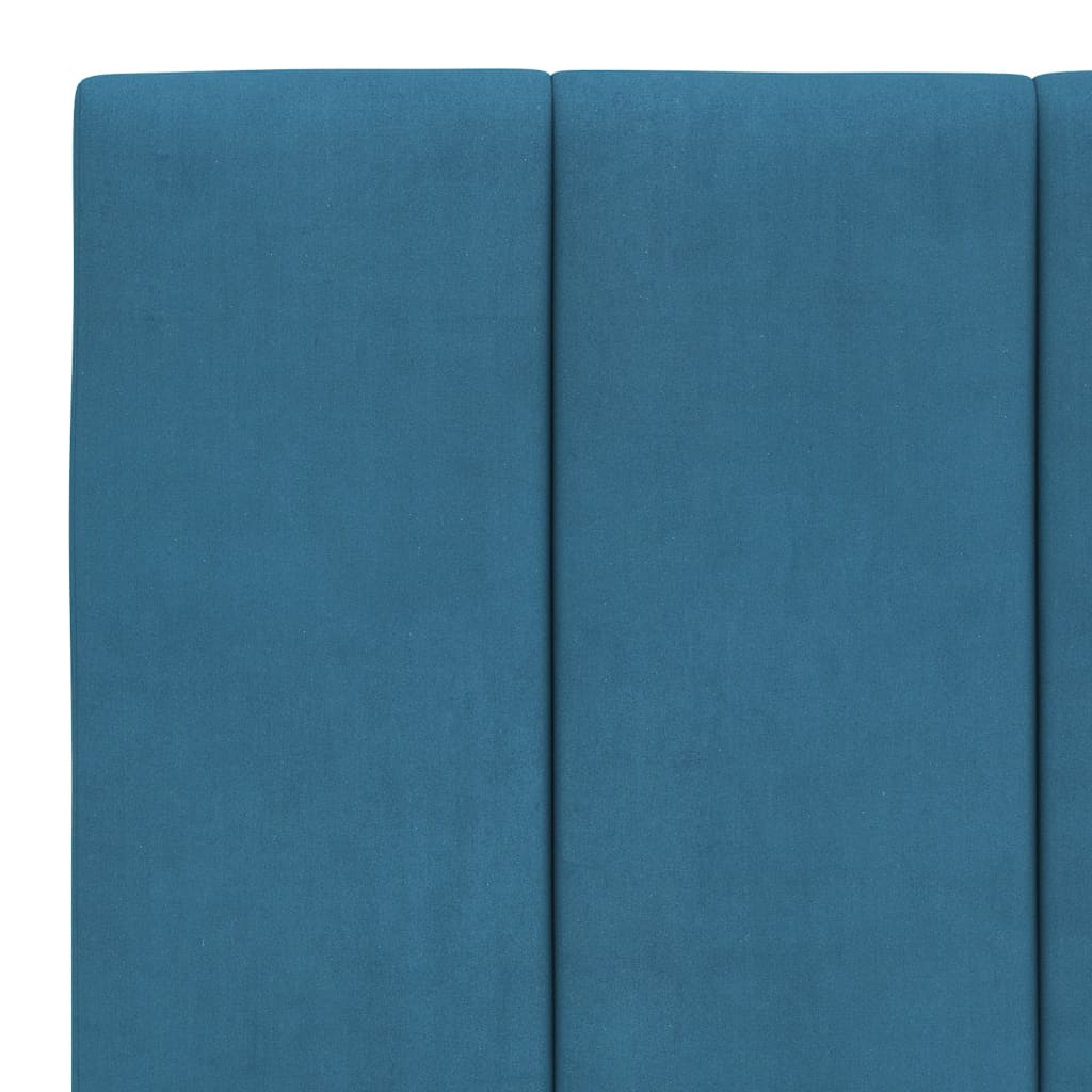 Coussin de tête de lit bleu 100 cm velours - XIOS