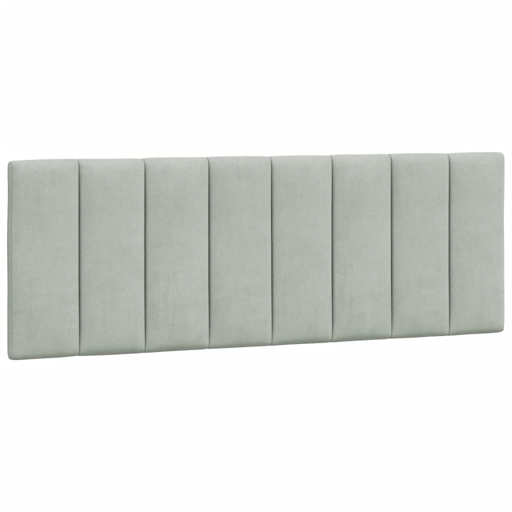 Coussin de tête de lit gris clair 120 cm velours - XIOS